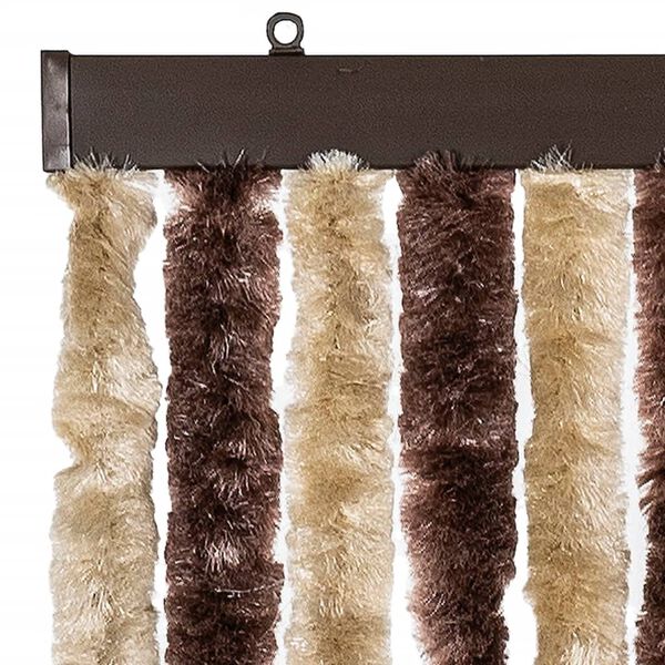 vidaXL Fly Curtain Beige and Light Brown 100x200 cm Chenille