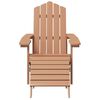 vidaXL Garden Adirondack Chairs with Footstool & Table HDPE Brown