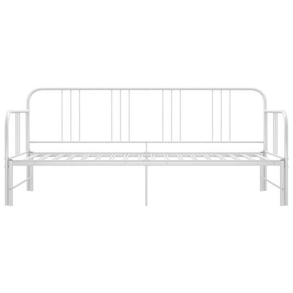 vidaXL Pull-out Sofa Bed Frame without Mattress White Metal 90x200 cm