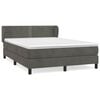 vidaXL Box Spring Bed with Mattress Dark Grey 140x200 cm Velvet