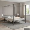 vidaXL Canopy Bed Frame without Mattress Grey Metal 160x200 cm
