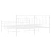 vidaXL Metal Bed Frame without Mattress with Footboard White 183x213cm