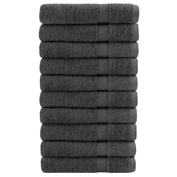 vidaXL Premium Towels "SOLUND" 10 pcs Anthracite 100x200 cm 600 gsm