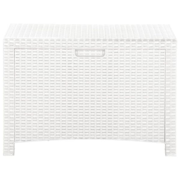 vidaXL Garden Storage Box 60x54x41 cm PP Rattan White