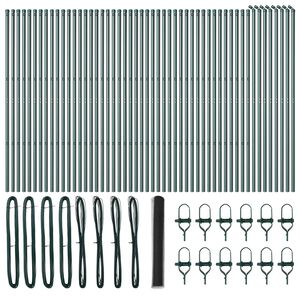 vidaXL Fence Post Grey 100 x 1 m (13 mm mesh) Steel and PVC