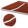 vidaXL Manual Retractable Awning with LED 400x300 cm Orange and Brown