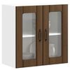 vidaXL Kitchen Wall Cabinet with Glass Door Lucca Brown Oak Engineered Wood