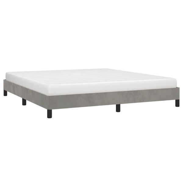 vidaXL Bed Frame without Mattress Light Grey Super King Velvet