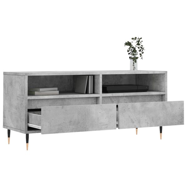 vidaXL TV Cabinet Concrete Grey 100x34.5x44.5 cm Engineered Wood