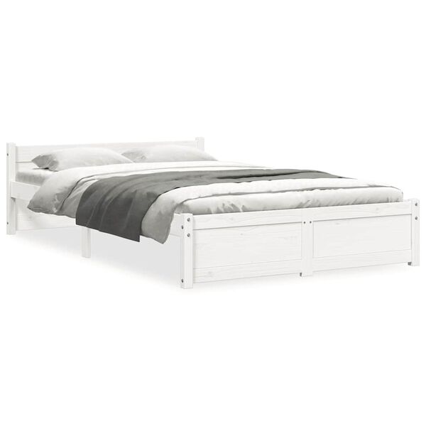 vidaXL Bed Frame without Mattress White Solid Wood 120x200 cm