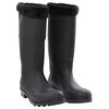 vidaXL Rain Boots with Removable Socks Black Size 44 PVC