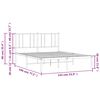 vidaXL Metal Bed Frame without Mattress with Headboard White 135x190cm