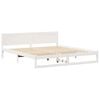 vidaXL Bed Frame with Headboard White 200 x 200 cm Solid Pine Wood
