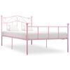 vidaXL Bed Frame without Mattress Pink Metal 90x200 cm