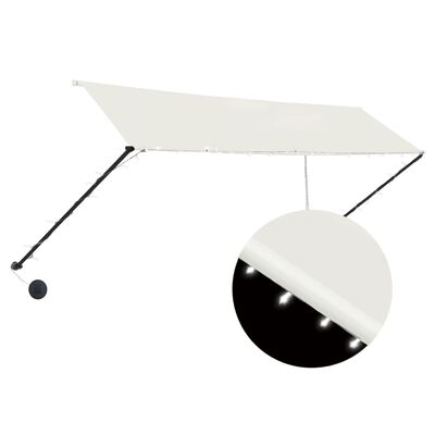 vidaXL Retractable Awning with LED 350x150 cm Cream