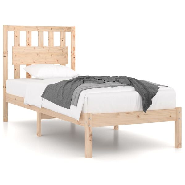 vidaXL Bed Frame without Mattress Solid Wood 90x200 cm (810002+818550)