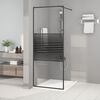 vidaXL Walk-in Shower Wall Black 80x195 cm Clear ESG Glass
