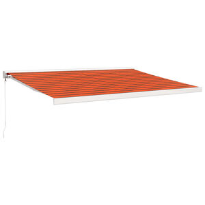 vidaXL Retractable Awning Orange and Brown 4,5x3 m Fabric and Aluminium