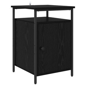 vidaXL Bedside Cabinet Black Oak 40 x 42 x 60cm Engineered Wood