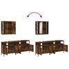 vidaXL 3 Piece Bathroom Cabinet Set Smoked Oak Engineered Wood