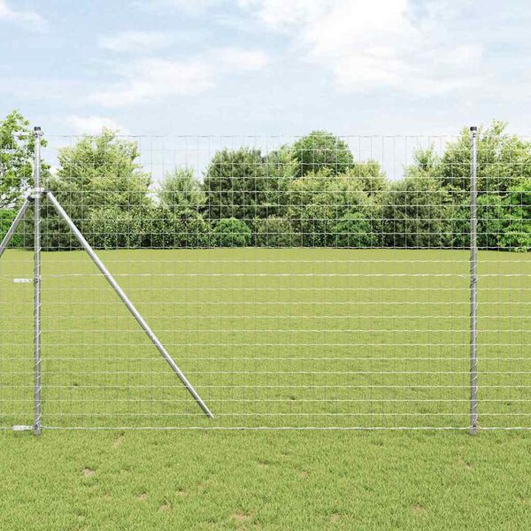 vidaXL Euro Fence Silver 1.5 x 10 m Hot dip galvanized iron