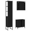 vidaXL 3 Piece Bathroom Cabinet Set Black Engineered Wood