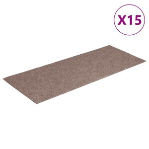 vidaXL Stair Mats Self-adhesive 15 pcs 60x25 cm Light Brown Rectangular