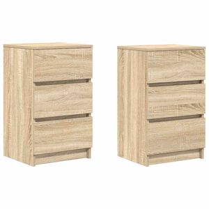 vidaXL Bedside Cabinets with 3 Drawers 2 pcs Sonoma Oak 39x35x65 cm
