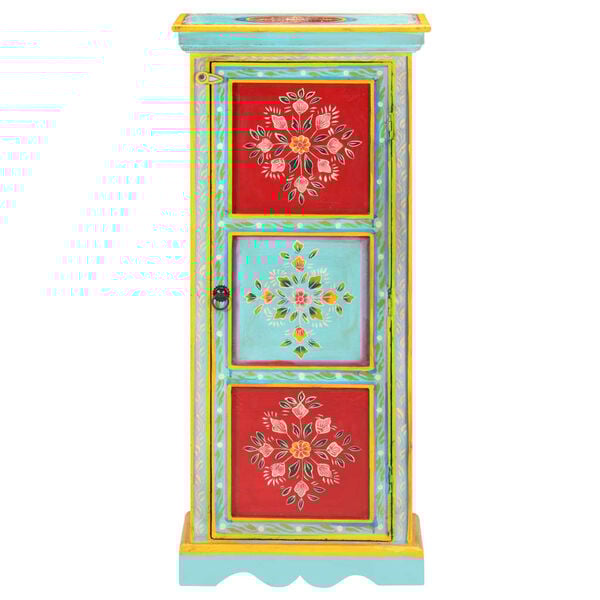 vidaXL Hand Painted Highboard 40x30x90 cm Solid Mango Wood