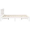 vidaXL Bed Frame with Headboard White 120 x 190 cm Solid Pine Wood