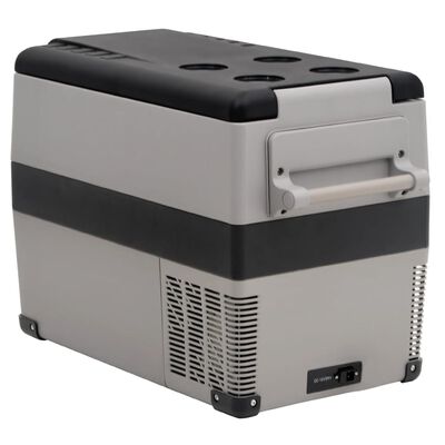 vidaXL Cool Box with Handle Black and Grey 55 L PP & PE