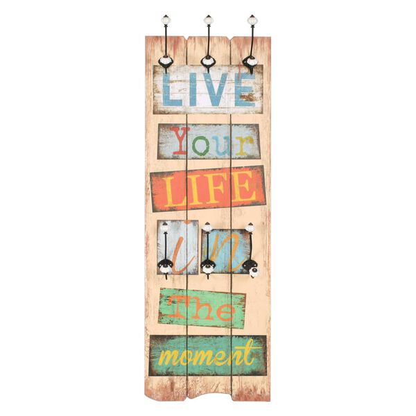 vidaXL Wall-mounted Coat Rack with 6 Hooks 120x40 cm LE LIFE