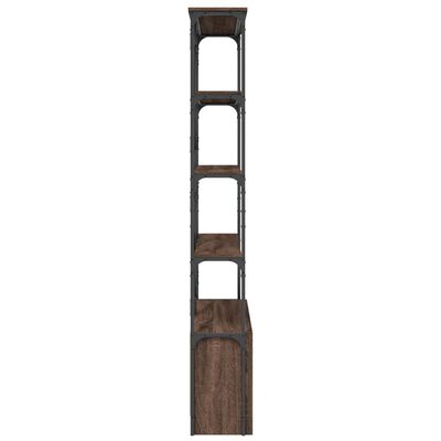 vidaXL Bookcase Brown Oak 100x26x180 cm Engineered Wood and Metal