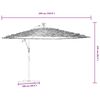 vidaXL Garden Parasol with with LEDs and Steel Pole Brown 269x269x235 cm