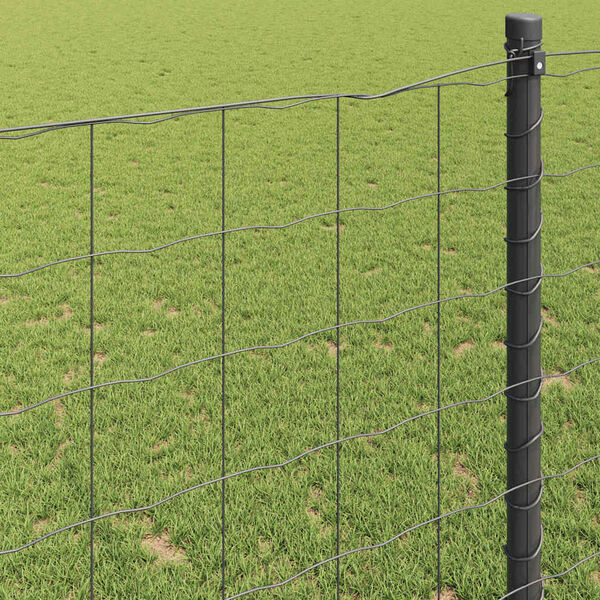 vidaXL Euro Fence Grey 1.4 x 10 m PVC-coated iron