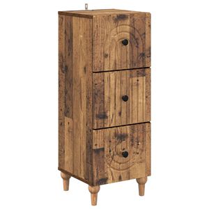 vidaXL Drawer Cabinet Old Wood 33 x 34.5 x 90 cm Engineered Wood