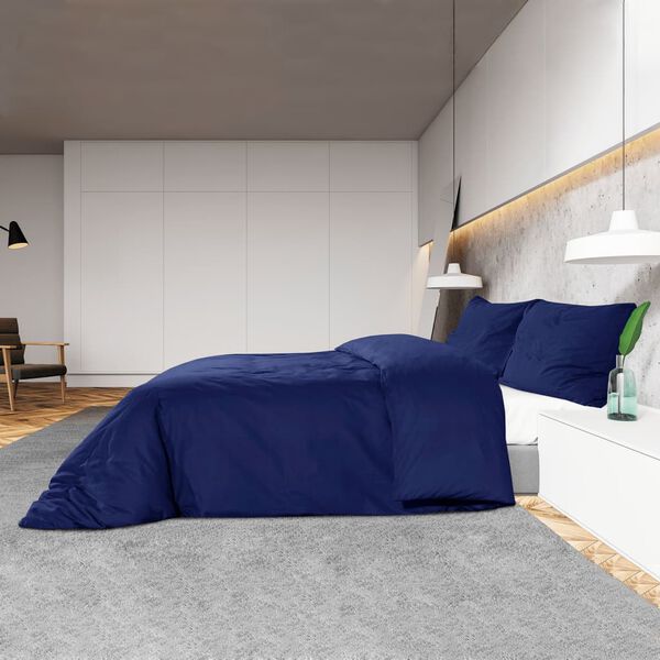 vidaXL Duvet Cover Set Navy Blue 260x240 cm Cotton
