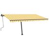 vidaXL Manual Retractable Awning with LED 400x300 cm Yellow and White
