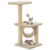 vidaXL Cat Tree with Sisal Scratching Posts 65 cm Beige