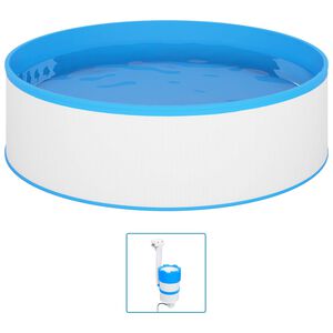 vidaXL Splasher Pool with Hanging Skimmer and Pump 350x90 cm White