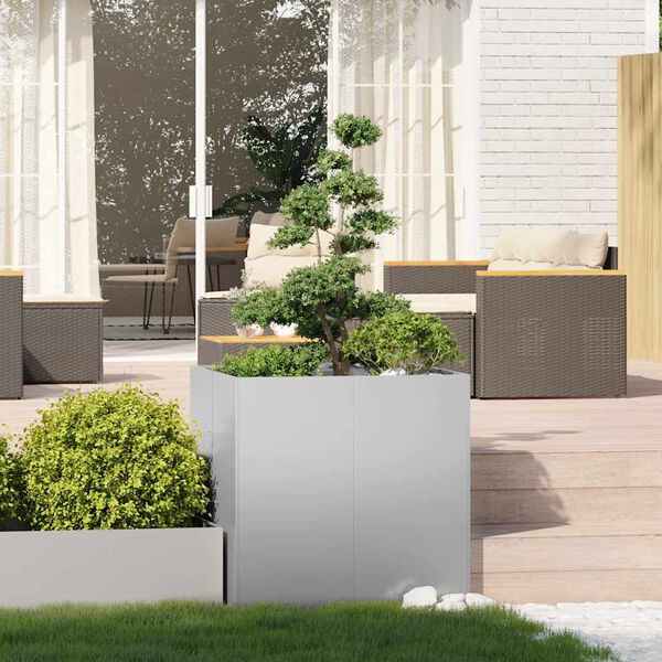 vidaXL Planter 80x80x80 cm Galvanised Steel