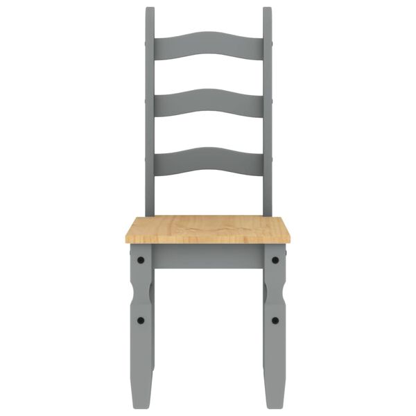 vidaXL Dining Chairs 2 pcs Corona Grey 42x47x107 cm Solid Wood Pine