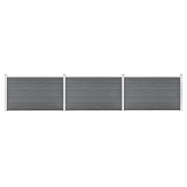 vidaXL Garden Fence WPC 526x106 cm Grey