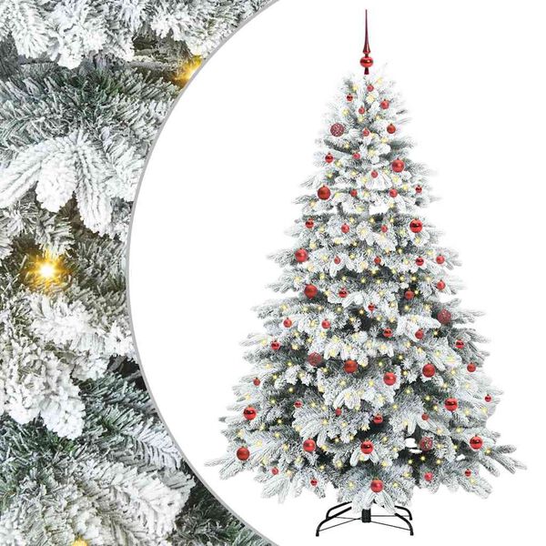 vidaXL Artificial Christmas Tree with 300 LEDs White 210 cm PE and PVC