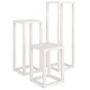 vidaXL 3 Piece Plant Stand Set White Solid Wood Pine