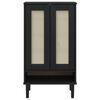 vidaXL Shoe Cabinet SENJA Rattan Look Black 59.5x35x107 cm Solid Wood