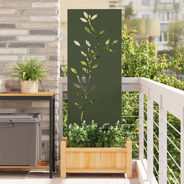 vidaXL Garden Privacy Screen Olive green 50 x 140 cm Cold-rolled steel