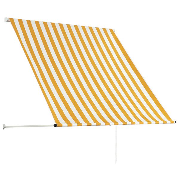 vidaXL Retractable Awning 150x150 cm Yellow and White