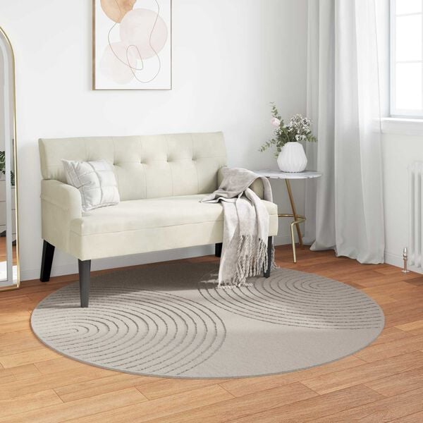 vidaXL Area Rugs Round Cream &Oslash; 200 CM