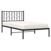vidaXL Metal Bed Frame without Mattress with Headboard Black 100x200cm